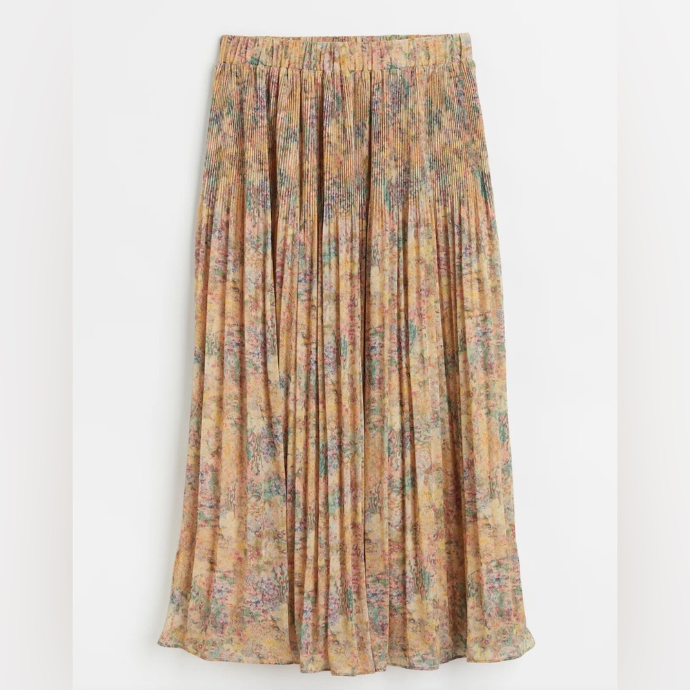 Pleated chiffon floral print skirt - Like New